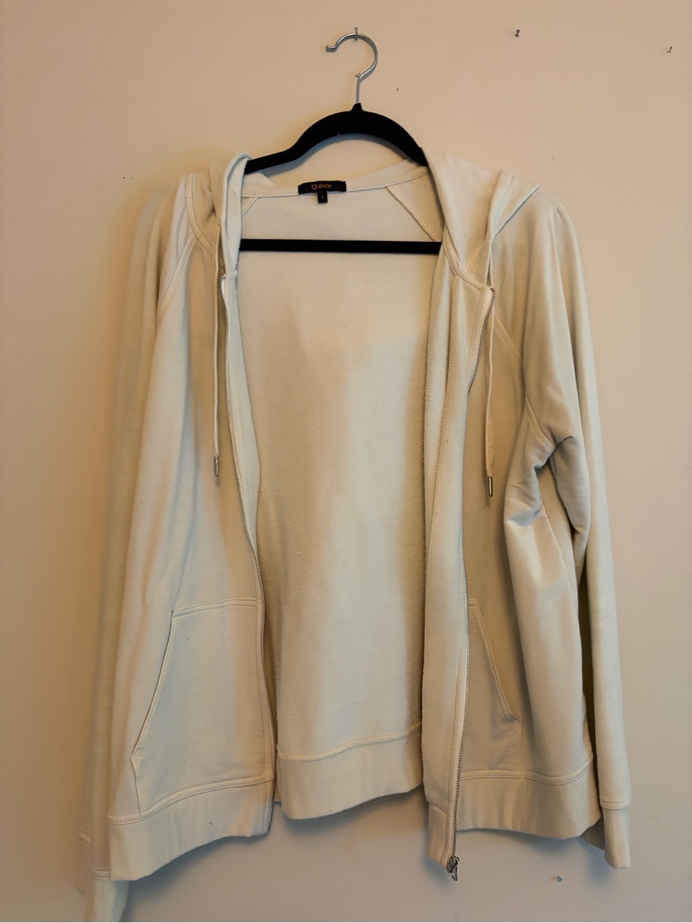 Quince Cream Hooded Zip Sweatshirt